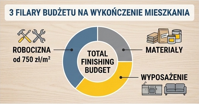 wykończenie mieszkania Warszawa - kosztorys 2026